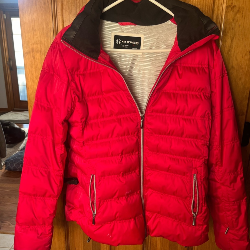 Sunice Vibrant Red Puffer Jacket
